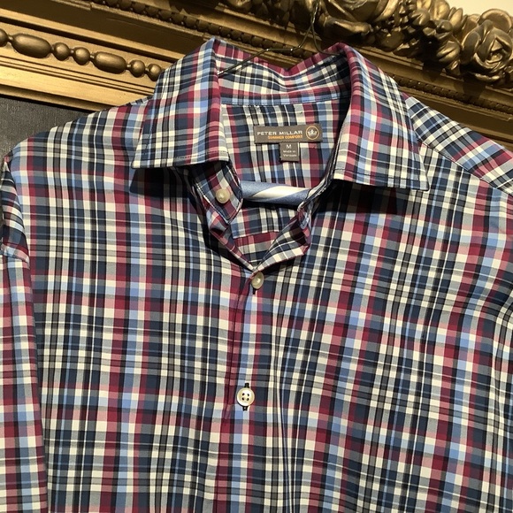 Peter Millar Other - Peter Millar Summer Comfort Red/Black/Blue Plaid Shirt - Men's Med - EUC